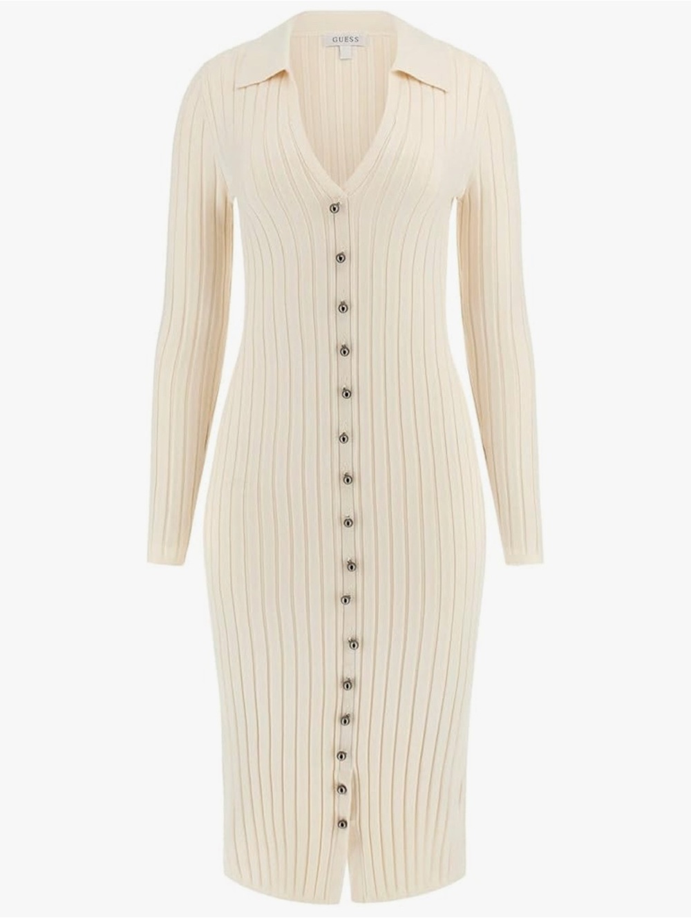 ✨ GUESS Miranda Rib Sweater Dress – Dove White – Size Large – NWT
